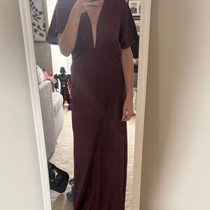 BHLDN Deep Burgundy Maxi Dress - worn once not altered